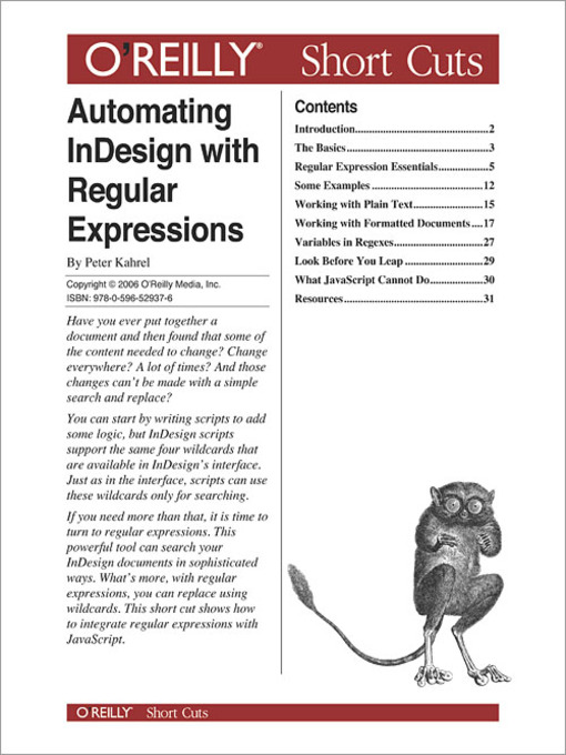 Title details for Automating InDesign with Regular Expressions by Peter Kahrel - Available